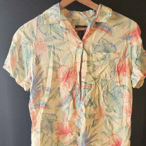 Crazy Horse by Liz Claiborne Button Up Hawaiian Themed Women's Medium